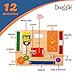 Driddle Busy Board Wooden Montessori Activity Board for Toddlers Kids 12 Educational Sensory Toys to Learn Basic Life Skills Develop Fine Motor Skills Baby Mirror - Image 4