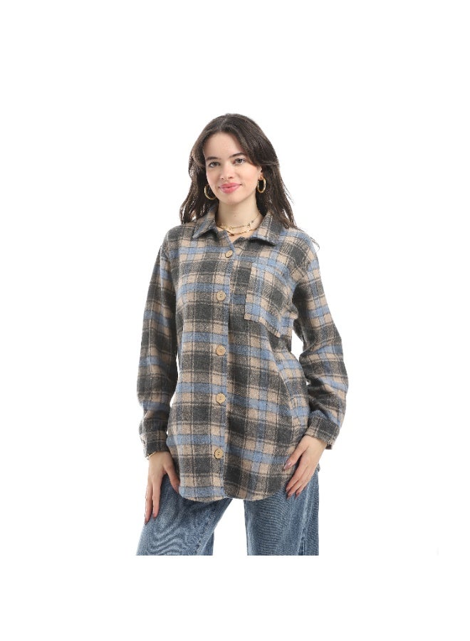 Master Jeans Women's Plaid Button-Down Shirt, Oversized Fit - Image 1