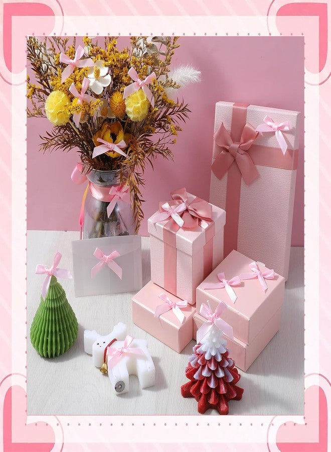Viemior Mini Pink Bows, 50PCS Satin Fabric Ribbons for Crafts, Mini Pink Ribbon Bows for Crafts/Treats/Cake Decorating/Party Favors/Gift Box Decorations/Valentine's Day - Image 5