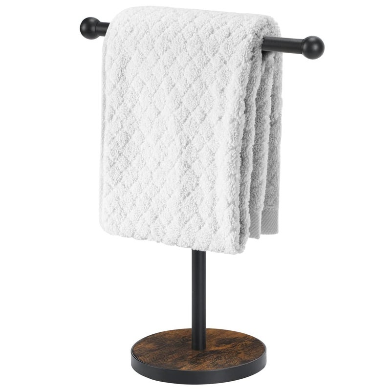 YINMIT Hand Towel Holder Stand TShape Height 15 Wood Countertop Towel Holder with Heavy Base for Bathroom Kitchen Countertop Vanity