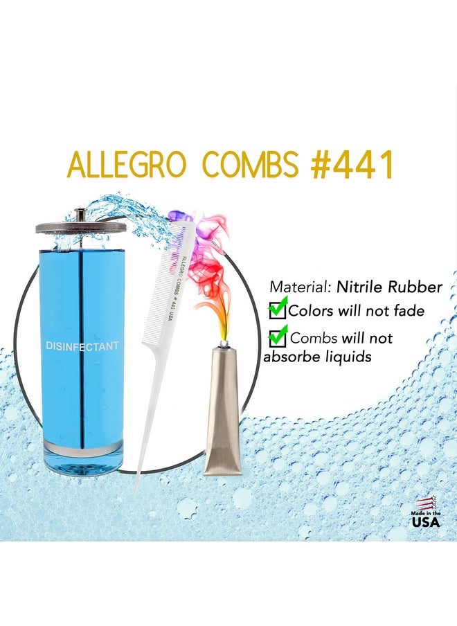 Allegro Combs Allegro Combs 441. 8.5 In. Rat Tail Combs Pintail Braiding Or Parting Fine Teeth Rattail Hair Picks Combs Set For Hair Styling USA. 6 Pc. (WHITE)  - Image 5