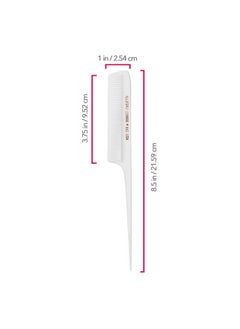 Allegro Combs Allegro Combs 441. 8.5 In. Rat Tail Combs Pintail Braiding Or Parting Fine Teeth Rattail Hair Picks Combs Set For Hair Styling USA. 6 Pc. (WHITE)  - Image 3