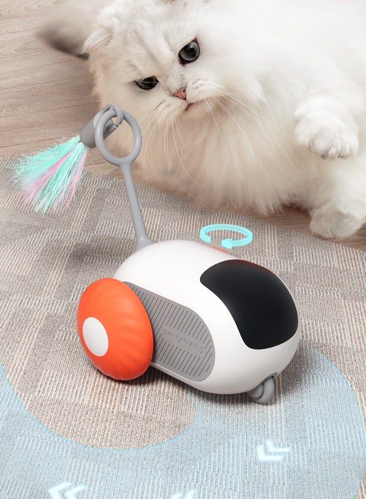 Electric Smart Interactive Cat Toy, an Intelligent Automatic Moving Car for Cats Indoor Exercise, USB Rechargeable - Image 4