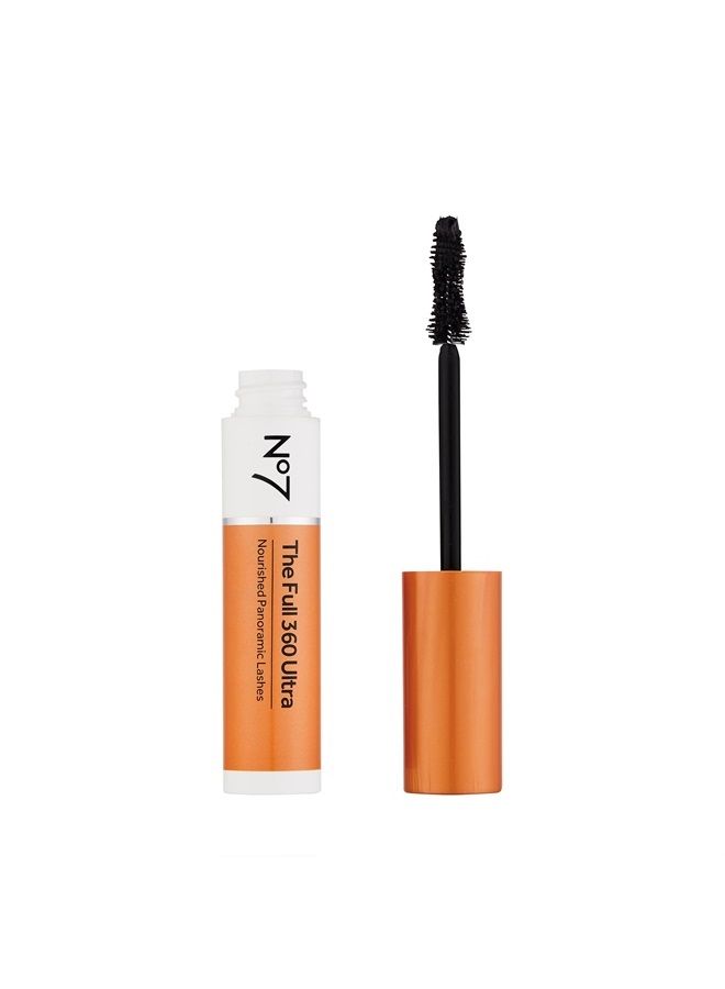 No7 The Full 360 Ultra Mascara - Black - Volumizing, Lash Lengthening Mascara with Shea Butter & Vitamin E - Curved Wand Applicator (10ml) - Image 2