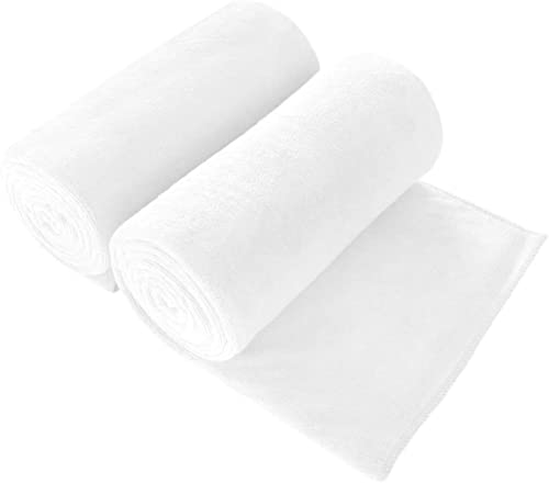 JML Microfiber Bath Towels, Oversized Bathroom Towel 2 Pack 40" x 80", Super Absorbent and Fast Drying, Soft Large Microfiber Bath Sheet for Beach, Sport, Fitness, Yoga, White - Image 3