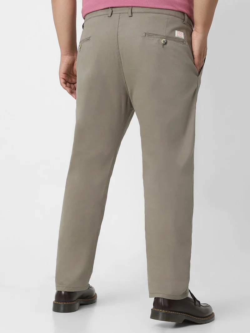 Urbano Fashion  Urbano Plus Men's Grey Cotton Regular Fit Casual Chinos Trousers Stretch for Men | Best Price UAE