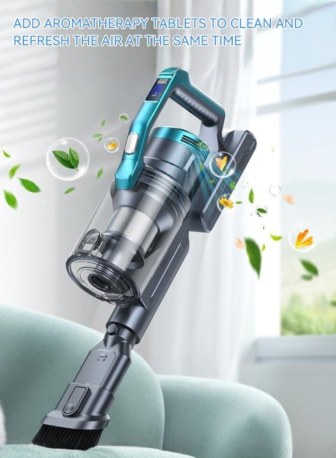 Yaqeen VC60 Cordless Vacuum Cleaner, 450W Brushless Motor 45kpa Powerful Stick Vacuum With OLED Screen, Aromatherapy Tablets Up To 45 Mins Runtime, 3 Power Modes 3 In 1 Lightweight Vacuum For Hardwood Floor Car Carpet Pet Hair - Blue - Image 4