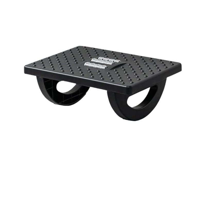 Lifekrafts Lifekrafts Ergonomic Rocking Footrest with Builtin Roller Massager Under Desk Foot Stool for Enhanced Circulation in Office Work and Gaming Black L 34cm x W 25cm x H 13cm  - Image 1