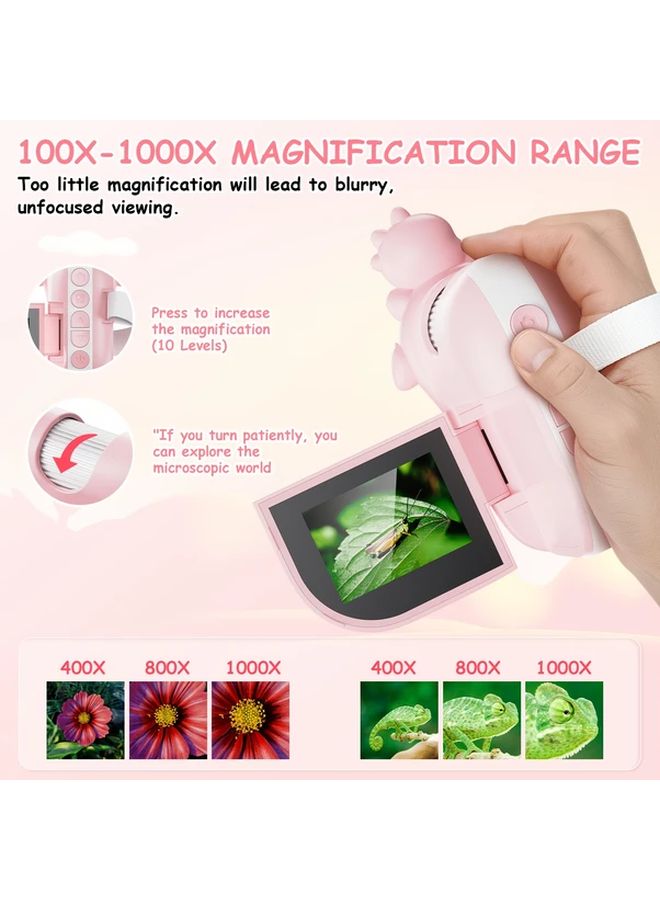 Purple Handheld Digital Microscope 1000X Magnification 2 Inch Screen USB Rechargeable - Image 4