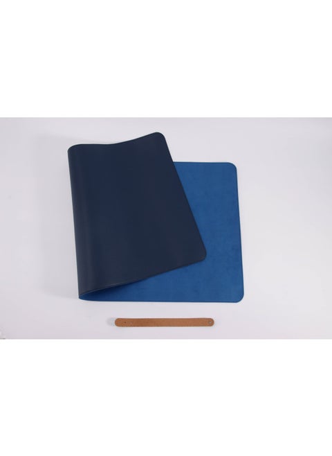 Leather Mouse Pad Oversized Office Desk Pad Student Computer Book Desk Pad Waterproof Writing Pad Printing Pattern Logo-Color:70cm*35cm-Pattern:Dark Blue
