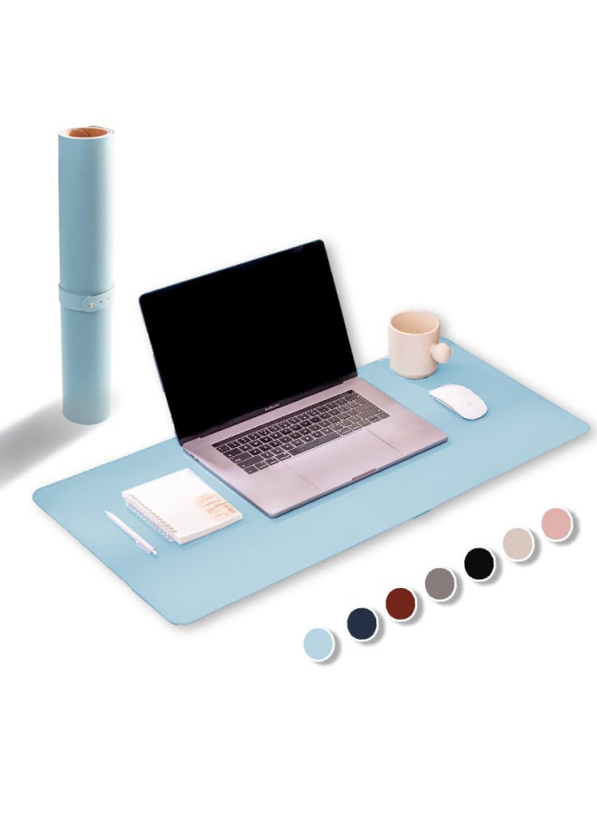Generic - Leather Mouse Pad Oversized Office Desk Pad Student Computer Book Desk Pad Waterproof Writing Pad Printing Pattern Logo-Color:70cm*35cm-Pattern:Dark Blue - Image 1