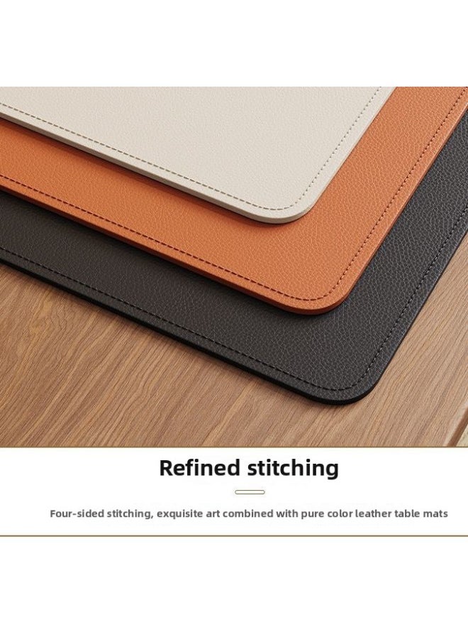Generic - Leather Mouse Pad Oversized Office Desk Pad Student Computer Book Desk Pad Waterproof Writing Pad Printing Pattern Logo-Color:70cm*35cm-Pattern:Dark Blue - Image 1