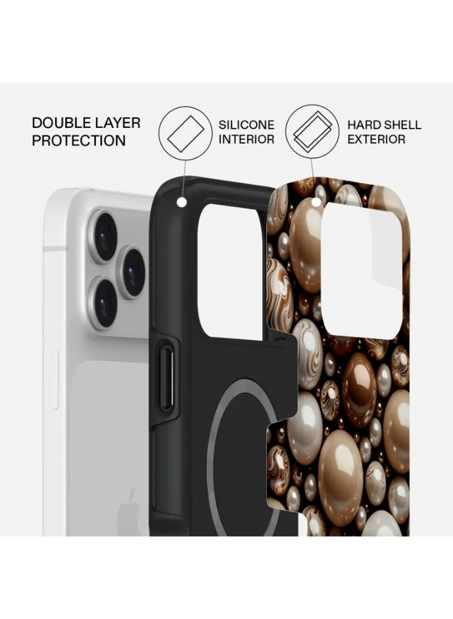 Mobcos Mobcos iPhone 17 Pro Mocha Premium Case Compatible with Hybrid Dual-Layer Hard Shell + Silicone Protection - Scratch-Resistant Shockproof Mobile Cover