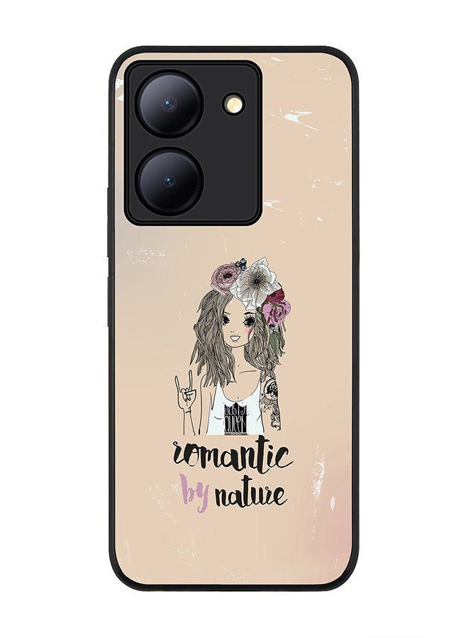 Stylizedd حافظة حواف سوداء متينة لهاتف Vivo Y27s/ Vivo Y27 5G، حافظة مرنة رقيقة من مطاط TPU مقاومة للسقوط - رومانسية بطبيعتها - Image 1