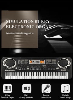 GROIC Electronic Portable Keyboard Piano 61 Keyboard with Microphone And Power Supply Digital Musicfor Kids  - Image 2