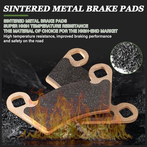 LOCOPOW Sintered Brake Pads for Polaris Ranger 800 500 570 700 900 XP Compatible with Polaris RZR 900 XP Ranger Crew 500 RZR 4 800 RZR 900 XP(Front and Rear) - Image 4