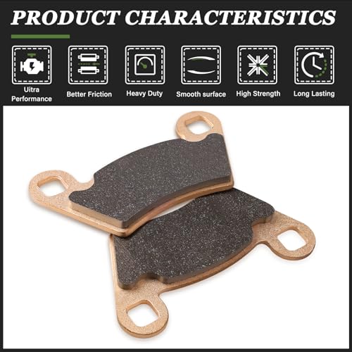 LOCOPOW Sintered Brake Pads for Polaris Ranger 800 500 570 700 900 XP Compatible with Polaris RZR 900 XP Ranger Crew 500 RZR 4 800 RZR 900 XP(Front and Rear) - Image 5