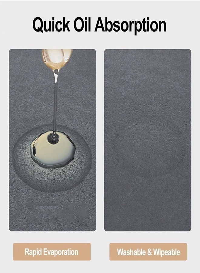 Kitchen Floor Mat, Non-Slip Kitchen Rug, Kitchen Carpet Mat, Water Absorbent Quick Dry Kitchen Floor Carpet, Anti-Fouling Waterproof Kitchen Mat for Laundry Room, Bathroom, Home, Durable Easy-Care Washable Kitchen Rugs and Mats, Soft Comfortable Standing Mat for Sink, Cooking, Office Use - Image 4