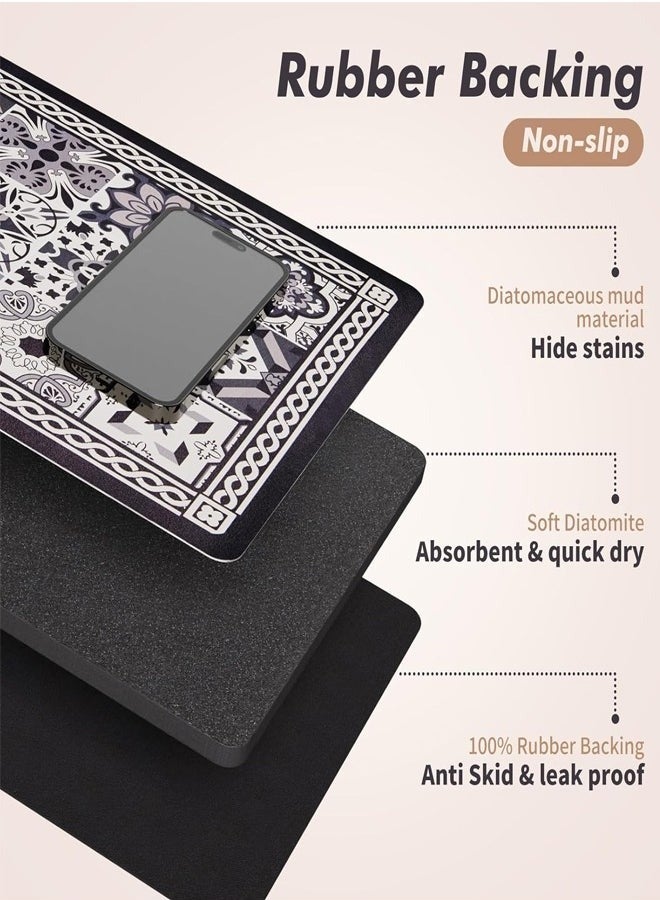 Kitchen Floor Mat, Non-Slip Kitchen Rug, Kitchen Carpet Mat, Water Absorbent Quick Dry Kitchen Floor Carpet, Anti-Fouling Waterproof Kitchen Mat for Laundry Room, Bathroom, Home, Durable Easy-Care Washable Kitchen Rugs and Mats, Soft Comfortable Standing Mat for Sink, Cooking, Office Use - Image 3