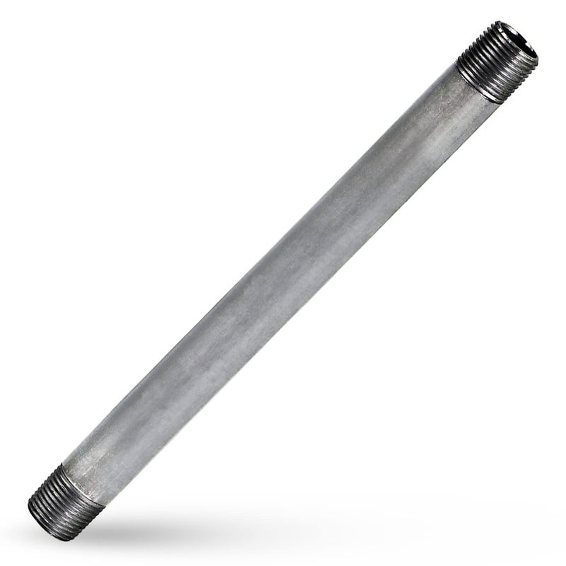 SUPPLYGIANT Supply Giant QDHM1124 Steel, Pre Cut Industrial Pipe Schedule 40 Threaded Fitting, 1-1/4'' x 24", Galvanized - Image 1
