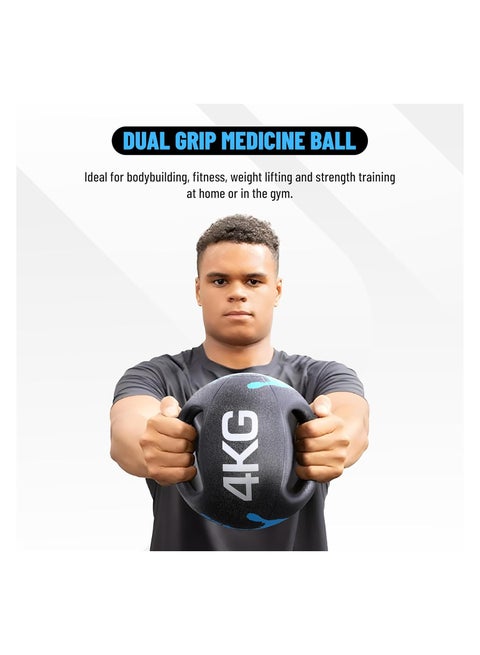 ENDLESS Kg Lb) Medicine Ball With Dual Handle Grip Black