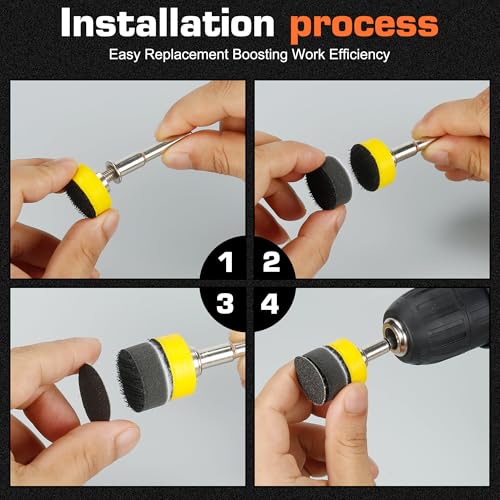 AegisTorq 192pcs 1 Inch Sanding Discs, Hook and Loop 60 to 7000 Wet Dry Sandpaper with 1/8" 1/4" Shank Backing Pad, Premium Sanding Discs for Drill Grinder Rotary Tools and Wood Metal Jewelry - Image 5