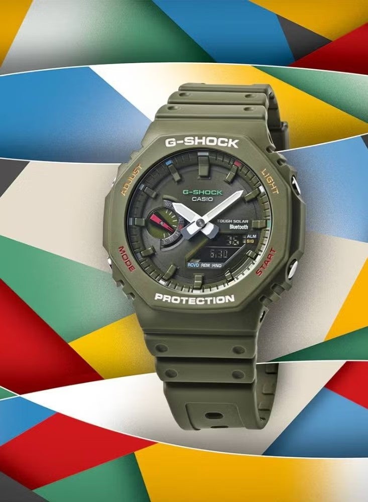G-SHOCK Men's Analog+Digital Asymmetrical Shape Resin Wrist Watch GA-B2100FC-3ADR - 45.4 Mm - Image 2