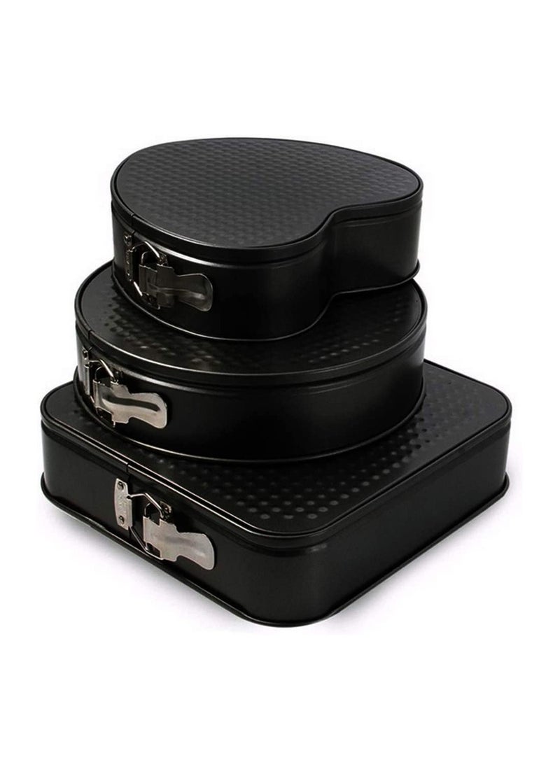 SYOSI - 3 Deep Baking Pans Set, Non-Stick Quick-Release Cake Tin with Loose Base, Bakeware Bread Pans, Springform Cheesecake Pan, Cake Bake Tray 3 Size Heat-Resistance upto 230℃/445℉, Microwave Oven Safe - Image 1