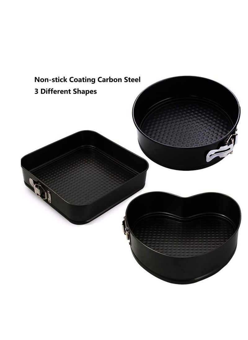 SYOSI - 3 Deep Baking Pans Set, Non-Stick Quick-Release Cake Tin with Loose Base, Bakeware Bread Pans, Springform Cheesecake Pan, Cake Bake Tray 3 Size Heat-Resistance upto 230℃/445℉, Microwave Oven Safe - Image 1