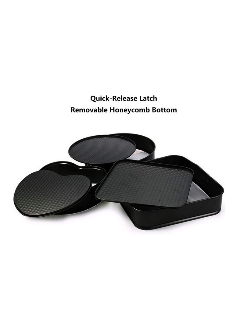 SYOSI - 3 Deep Baking Pans Set, Non-Stick Quick-Release Cake Tin with Loose Base, Bakeware Bread Pans, Springform Cheesecake Pan, Cake Bake Tray 3 Size Heat-Resistance upto 230℃/445℉, Microwave Oven Safe - Image 1