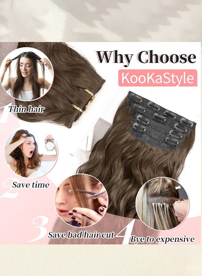 Long Curly Wig Four-piece Set-【Freely Matchable】 Wigs for Women Wigs Natural Human Hair Wigs for Ladies Clip-in wigs are convenient and easy to use. - Image 4