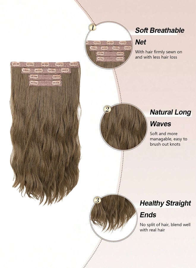 Long Curly Wig Four-piece Set-【Freely Matchable】 Wigs for Women Wigs Natural Human Hair Wigs for Ladies Clip-in wigs are convenient and easy to use. - Image 3