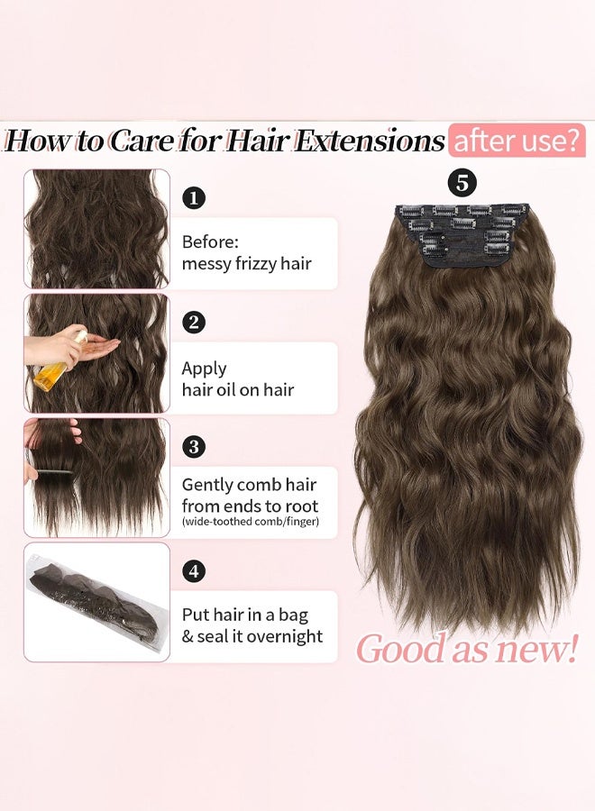 Long Curly Wig Four-piece Set-【Freely Matchable】 Wigs for Women Wigs Natural Human Hair Wigs for Ladies Clip-in wigs are convenient and easy to use. - Image 5