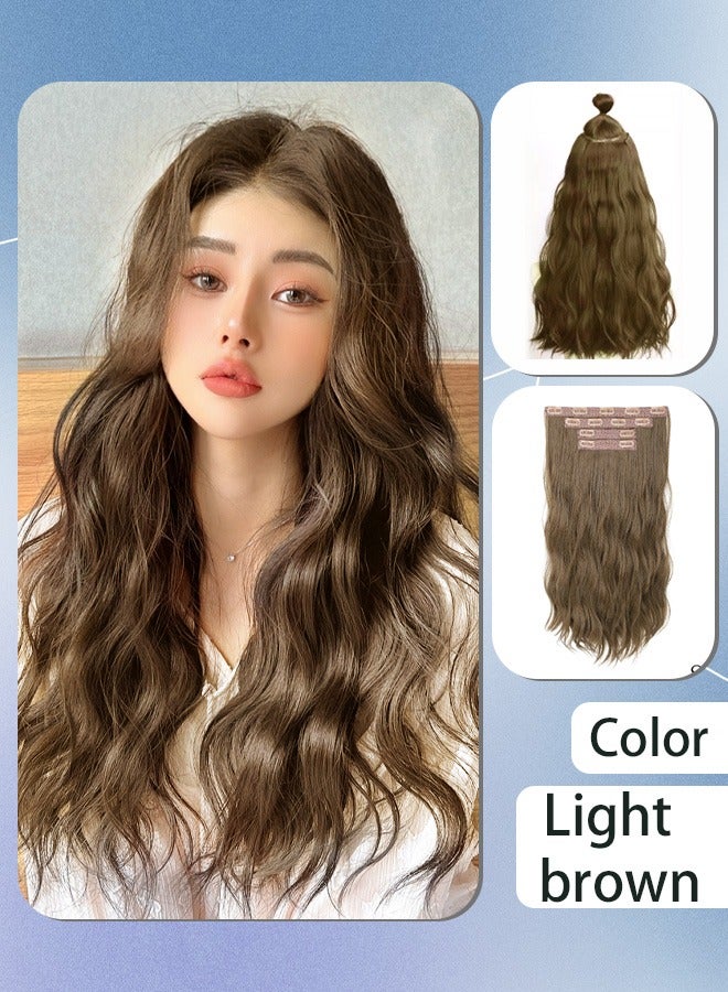 Long Curly Wig Four-piece Set-【Freely Matchable】 Wigs for Women Wigs Natural Human Hair Wigs for Ladies Clip-in wigs are convenient and easy to use. - Image 1