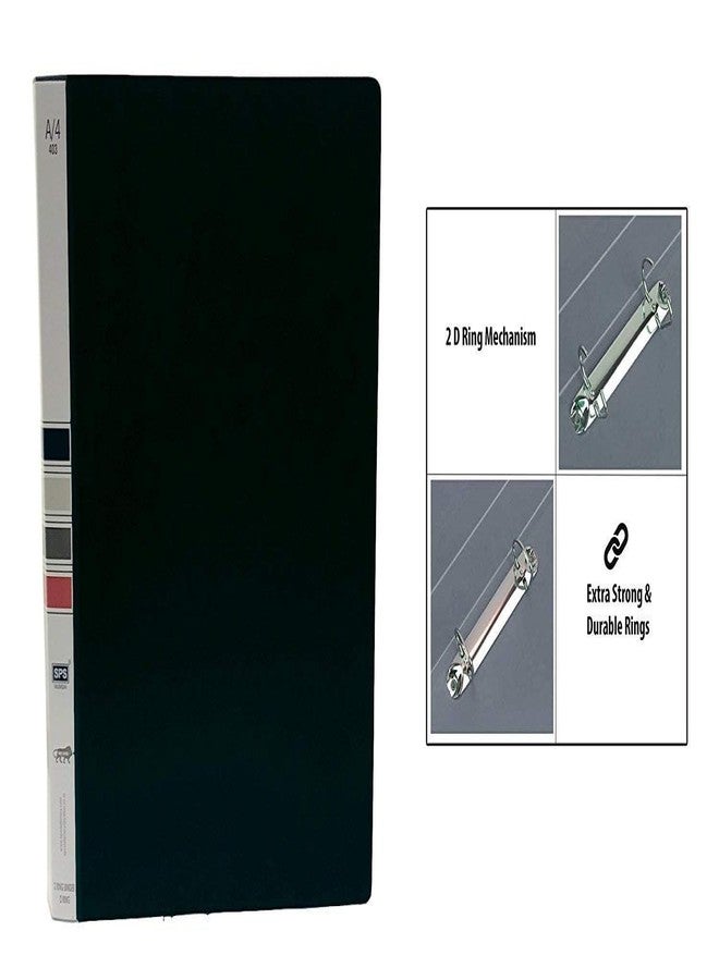VAVIA 2D Ring Binder File,Plastic File Folder Legal Size Tough & Durable (F/S-Legal 2D Ring Binder Black - 2) - Image 3