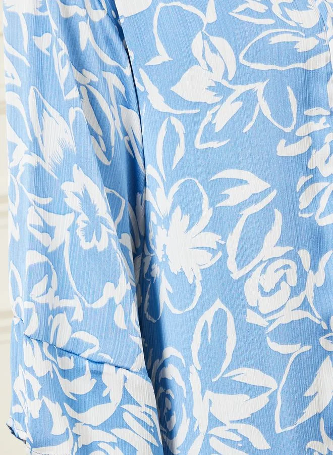 ستايلي All Over Floral Print Maxi Kimono