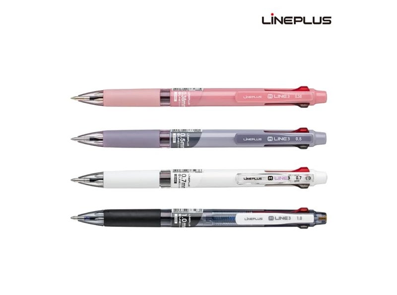 Lineplus M Line. 3 in 1 Multicolour Pen /3 Colours In 1 Pen (Coral Body, 0.5 mm) - Image 2