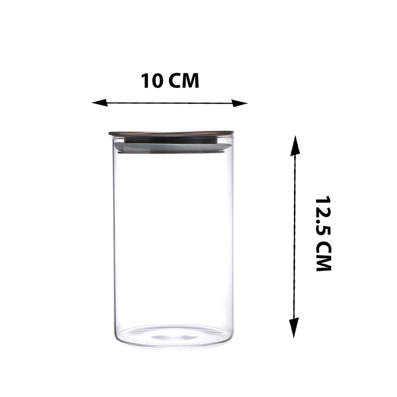 Cutting EDGE Cutting EDGE Round Glass Jar 1150ML for Kitchen Dry Fruits Snacks Storage with Metallic Lid Silicone Sealant Ring Inside Set of 4 - Image 4