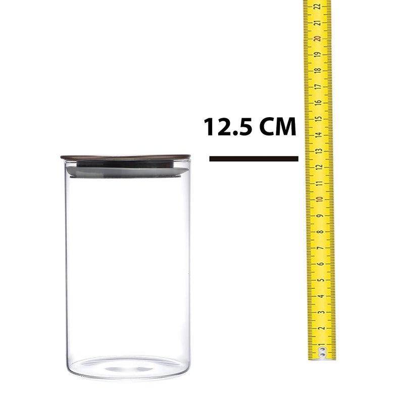 Cutting EDGE Cutting EDGE Round Glass Jar 1150ML for Kitchen Dry Fruits Snacks Storage with Metallic Lid Silicone Sealant Ring Inside Set of 4 - Image 5