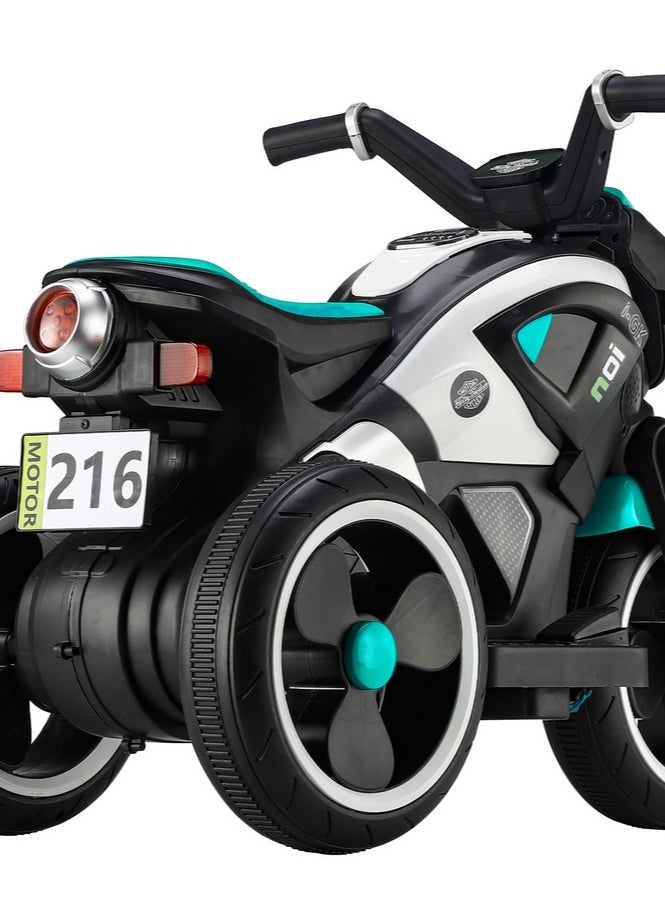 Ntech NTECH Children Electric Tricycle Motorcycle 2-6 Years Boy And Girl Can Sit In Toy Car Scooter Walker Kids Ride-On Toy With Music Light Green  - Image 2