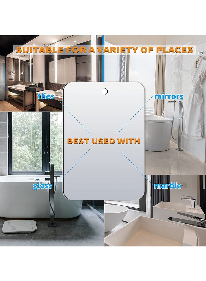 Zikra Shower Mirror Fogless for Shaving Mirror for Showe, Medium Mirror for Wall Hanging, Camping Travel Mirrors, Unbreakable Handheld Locker, Makeup Plastic, Fog Free Shave Anti Fog Proof, Bathroom - Image 5