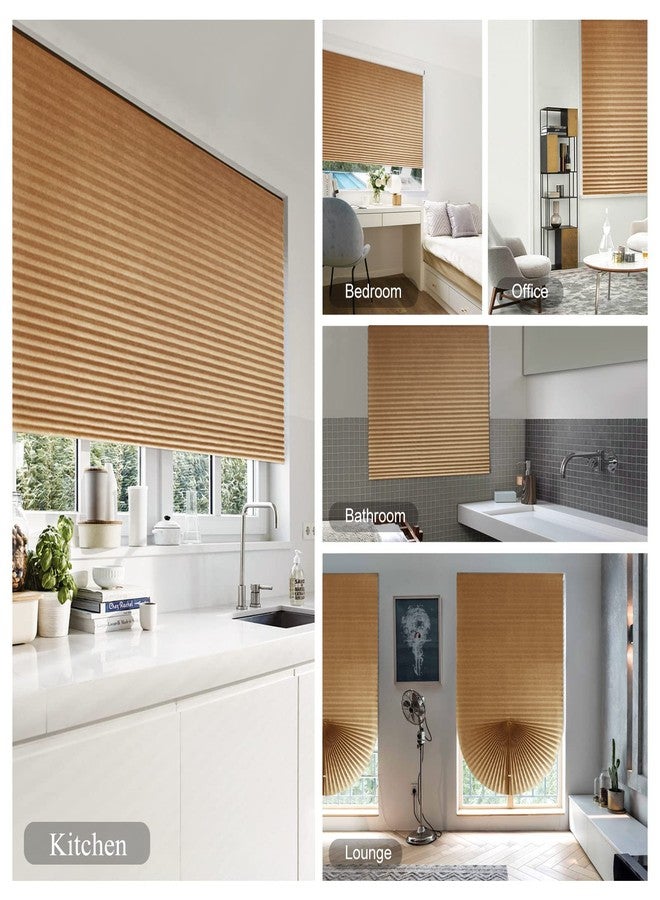 Jlong Blackout Blinds for Windows Cordless Blinds Temporary Shades Blinds No Drill Mini Blinds Black Out Blinds for Window of Bedroom,Bathroom,Kitchen Office (Coffee-Semi Shading, 23.6 * 59"(60 * 150cm)) - Image 3