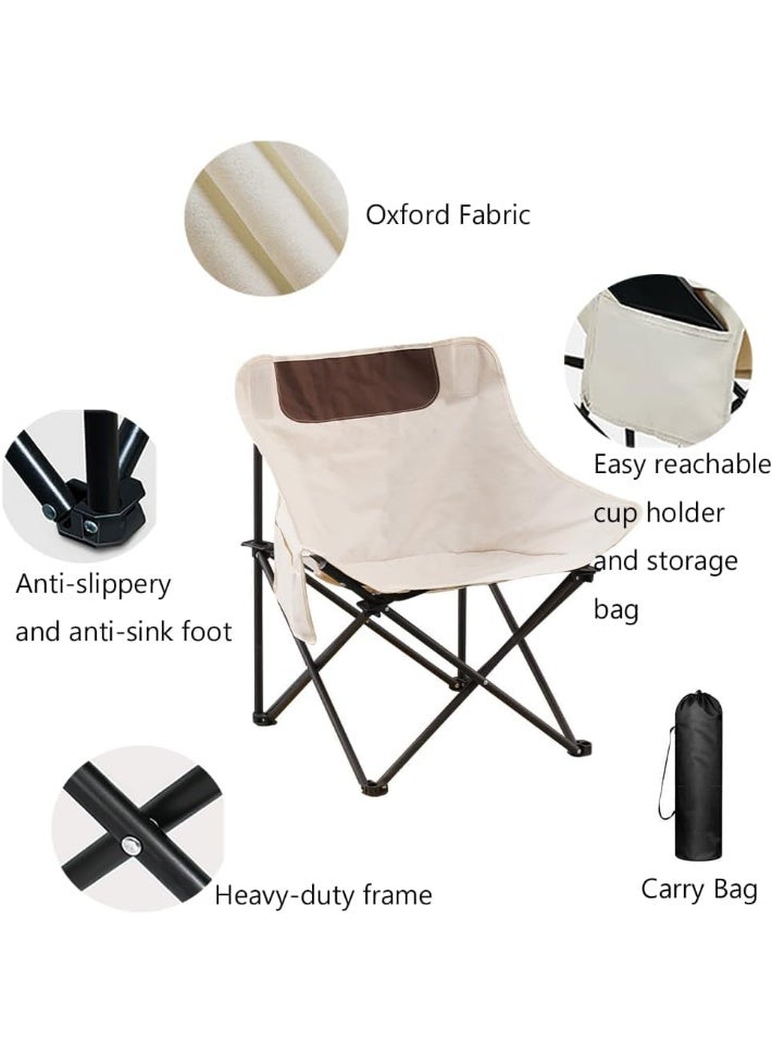 LINGWEI Folding Camping Chair with Side Pocket & Carry Bag - Image 2