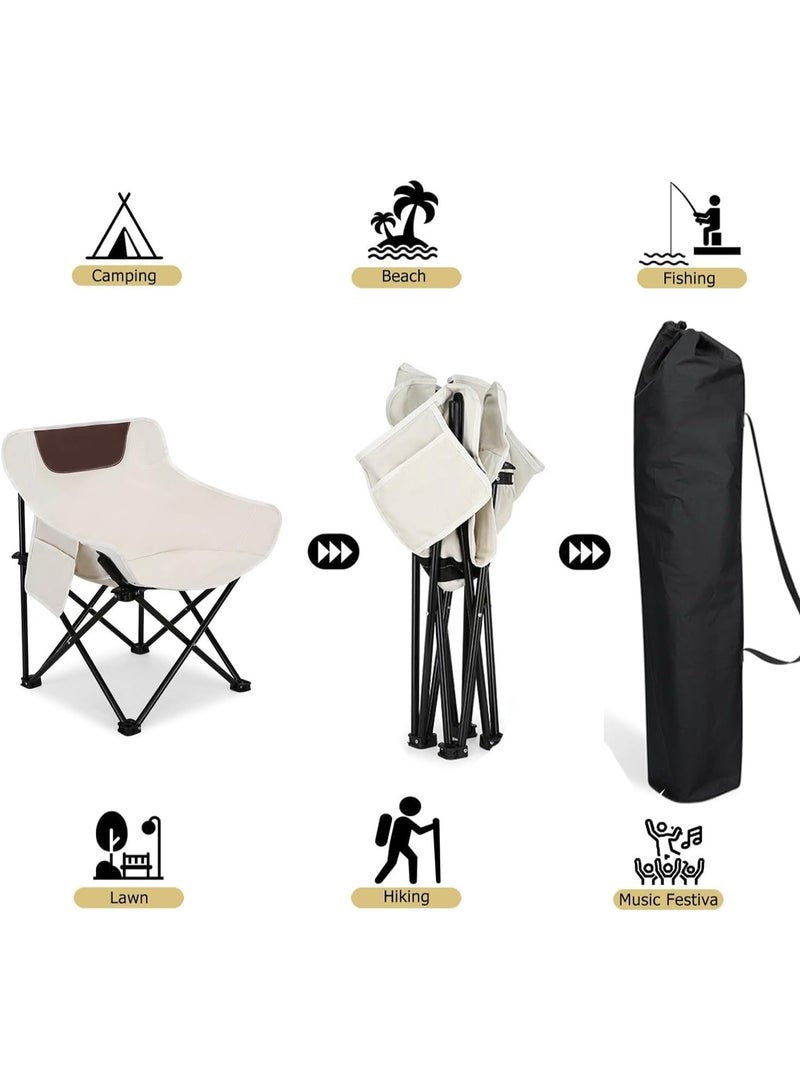 LINGWEI Folding Camping Chair with Side Pocket & Carry Bag - Image 3