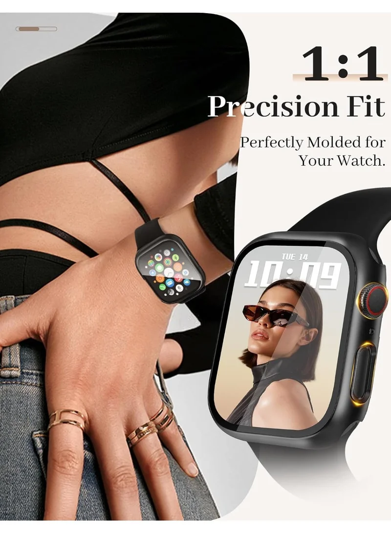 MG Maxguard 40mm Case Compatible with Apple Watch Series 6/5/4/SE/SE2/SE3 with HD Tempered Glass Screen Protector, Hard PC Case Full Coverage Protective Anti-Scratch Bumper Face Cover for iWatch, Black