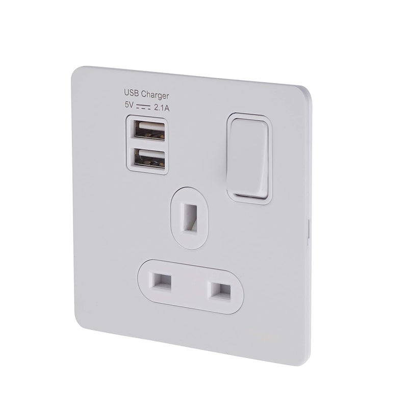 Schneider Electric Ultimate Screw Single Socket with USB Ports - Image 2