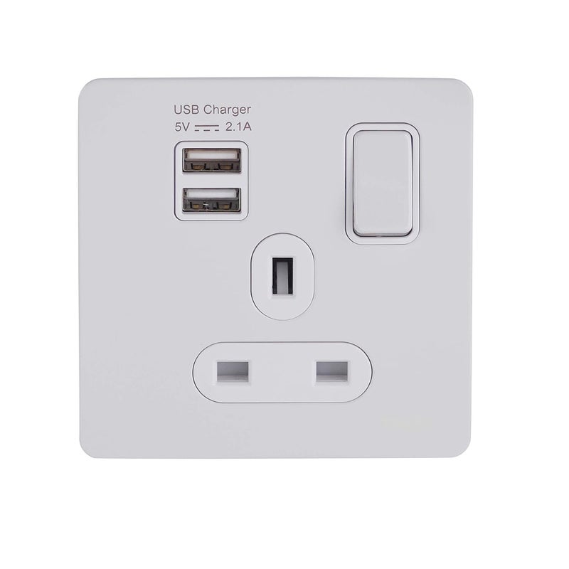 Schneider Electric Ultimate Screw Single Socket with USB Ports - Image 1