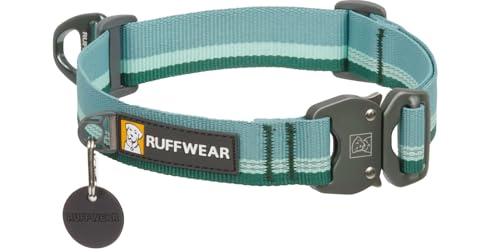 Ruffwear Top Rope Dog Collar Premium Secure Stainless Steel Talon Buckle Reflective Padded Adjustable Heavy Duty Nylon with Silent ID Attachment Enhanced Protection River Rock Green 2026 - Image 1