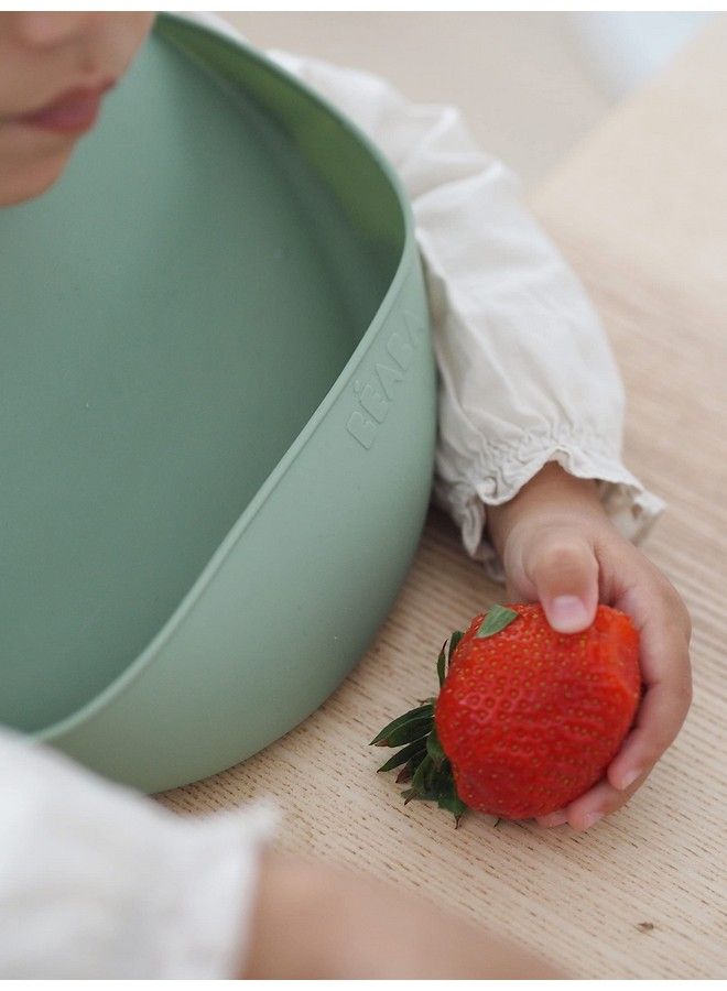 BEABA Siliconea Baby Bib Waterproof Adjustable Several Sizes Light And Flexible Ultra Soft Easy To Clean Large Pocket To Catch Food Sage Green - Image 4