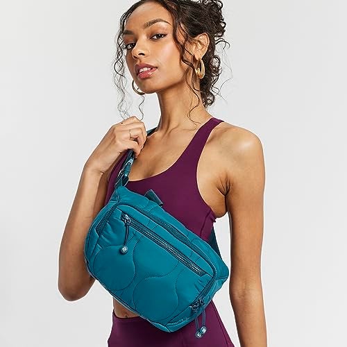 Vera Bradley Women's Featherweight Belt Bag Sling Crossbody, Peacock Feather, One Size - Image 4